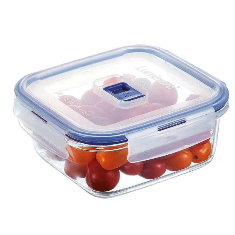 Zestaw 3 pojemników szklanych lunchbox Pure Box Active Luminarc 380/760/1220 ml żaroodporne kwadratowe