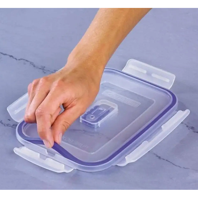 Zestaw 3 pojemników szklanych lunchbox Pure Box Active Luminarc 380/760/1220 ml żaroodporne kwadratowe
