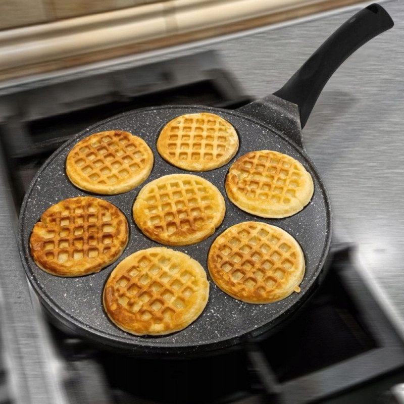 Patelnia do mini gofrów placków jajek 26 cm pancakes  aluminiowa indukcja gaz Zilner ZL 2416