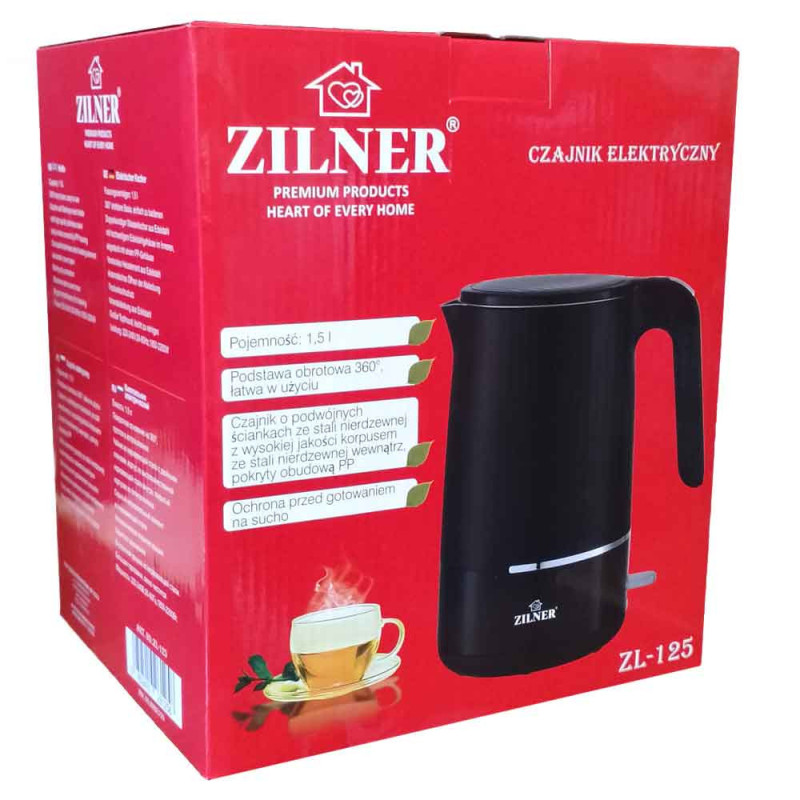 Czajnik elektryczny 1.5 L  czarny Zilner ZL 125
