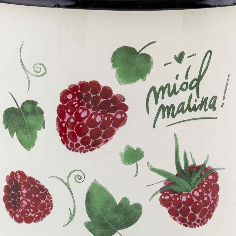 Garnek emaliowany kremowy 2 L prosty 16 cm Malina Emalia Pleszew