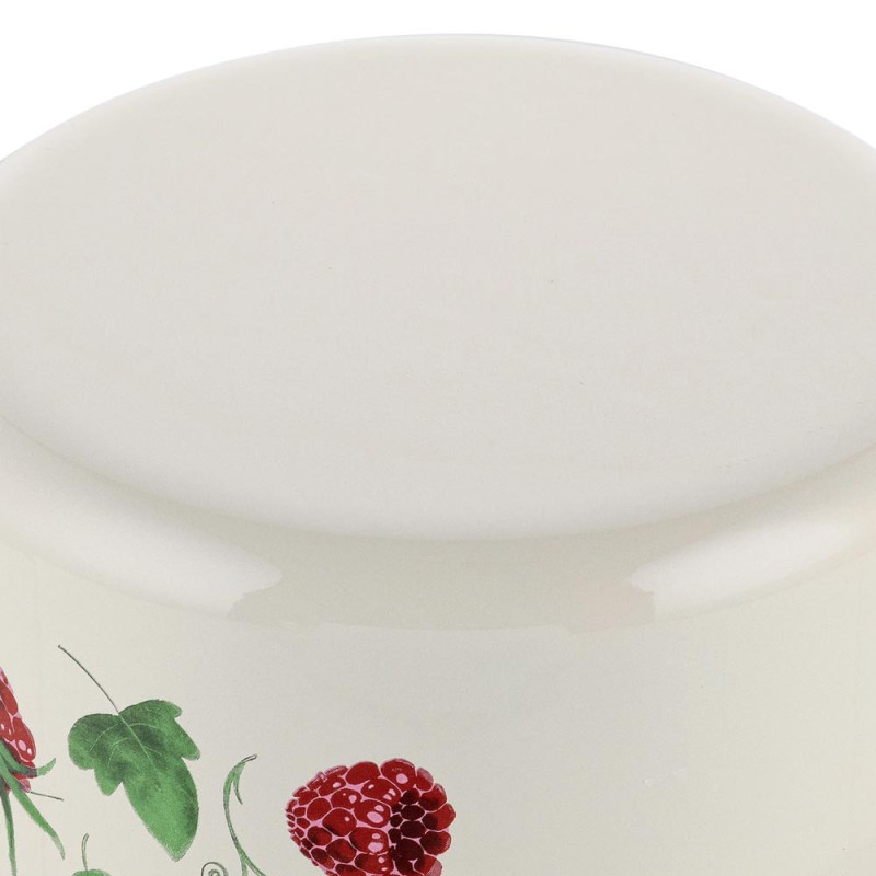 Garnek emaliowany kremowy 2 L prosty 16 cm Malina Emalia Pleszew