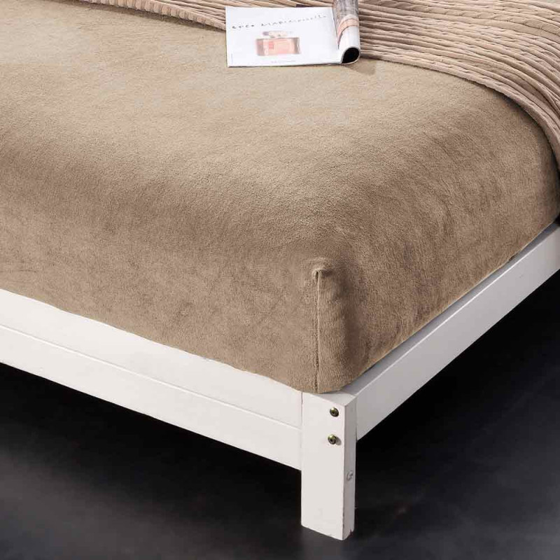 Prześcieradło z gumką "miś" 160x200 grube beżowe Cotton World 2382