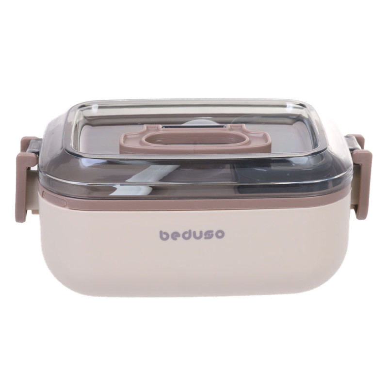 Lunchbox pojemnik na jedzenie z uchwytem 3 częściowy beżowy Krisberg KR 2208