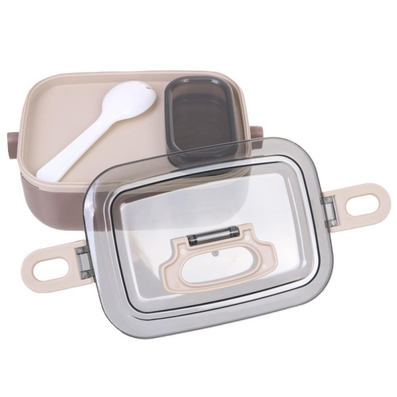 Lunchbox pojemnik na jedzenie z uchwytem 3 częściowy brązowy Krisberg KR 2208