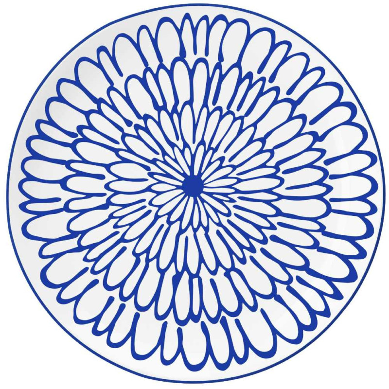 Serwis obiadowy porcelanowy MG Home Fiori 18 elementów zestaw talerzy dla 6 osób kwiaty