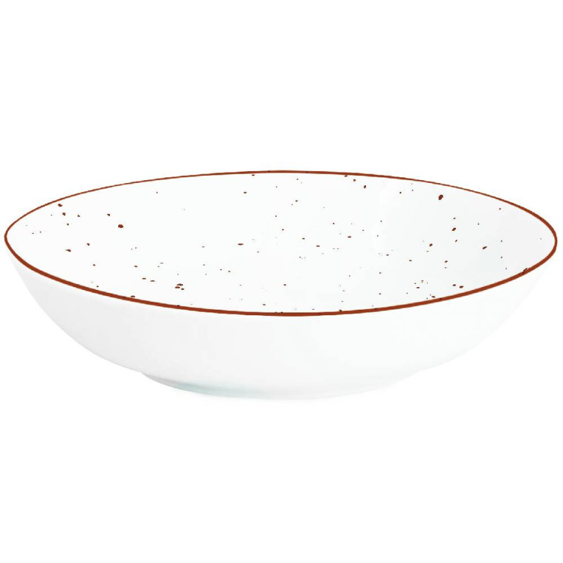 Serwis obiadowy porcelanowy MG Home Gemma 18 elementów zestaw talerzy dla 6 osób biały nakrapiany