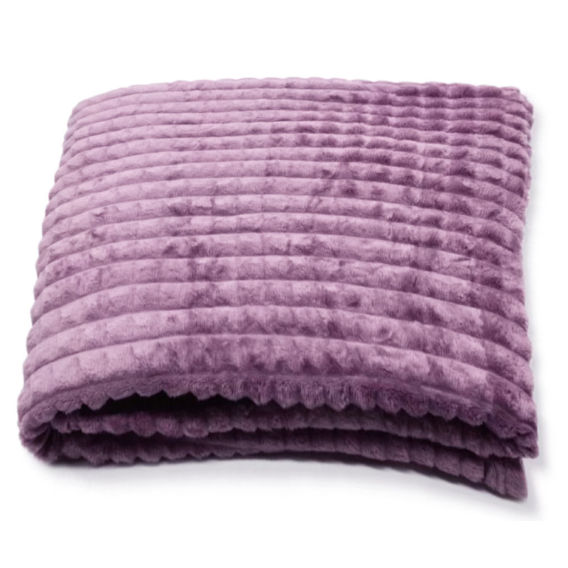 Koc fioletowy 200x220 cm mikrofibra Cotton World miękki ciepły pled narzuta na łóżko