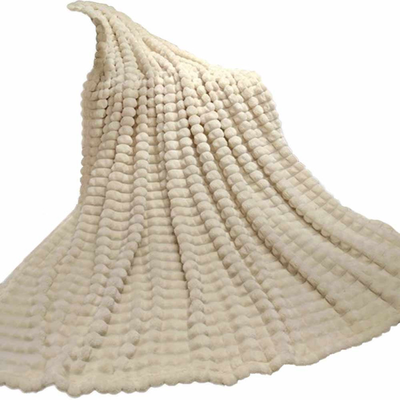 Koc biały 200x220 cm mikrofibra Cotton World miękki ciepły pled narzuta na łóżko