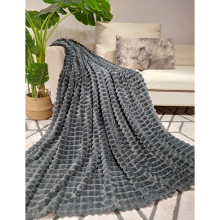 Koc ciemno szary 200x220 cm...