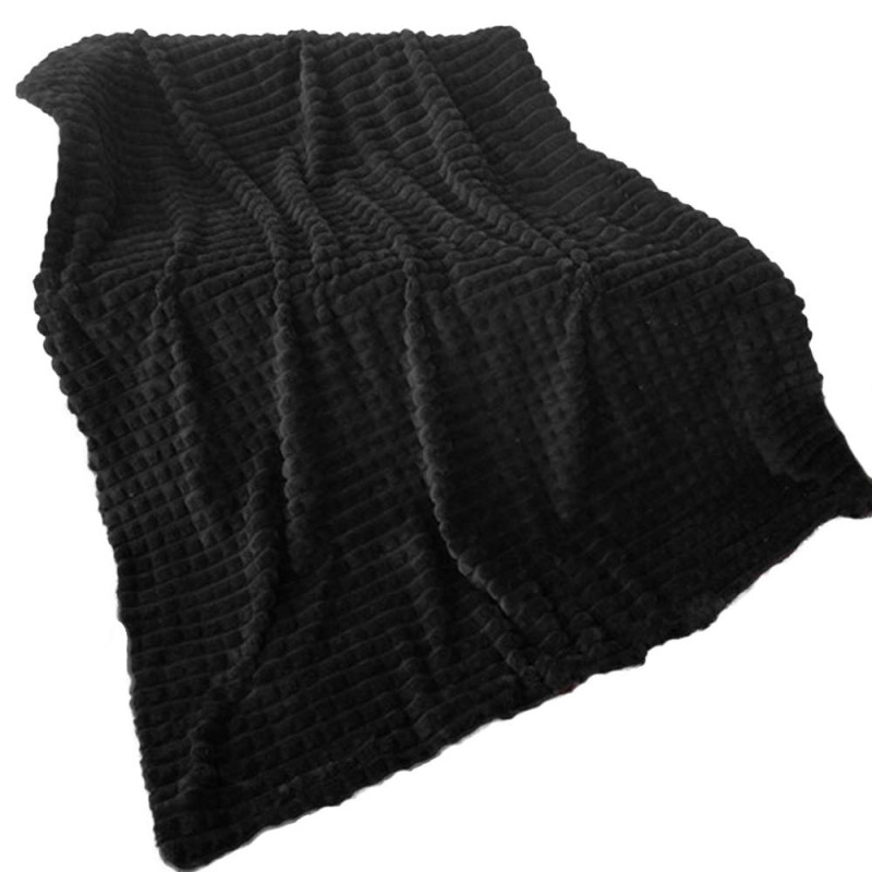 Koc czarny 200x220 cm mikrofibra Cotton World miękki ciepły pled narzuta na łóżko
