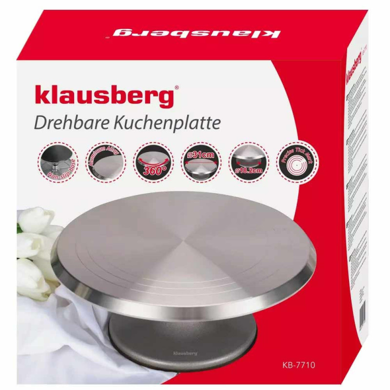 Patera stalowa do ciasta stojak obrotowy do tortów Klausberg KB 7710