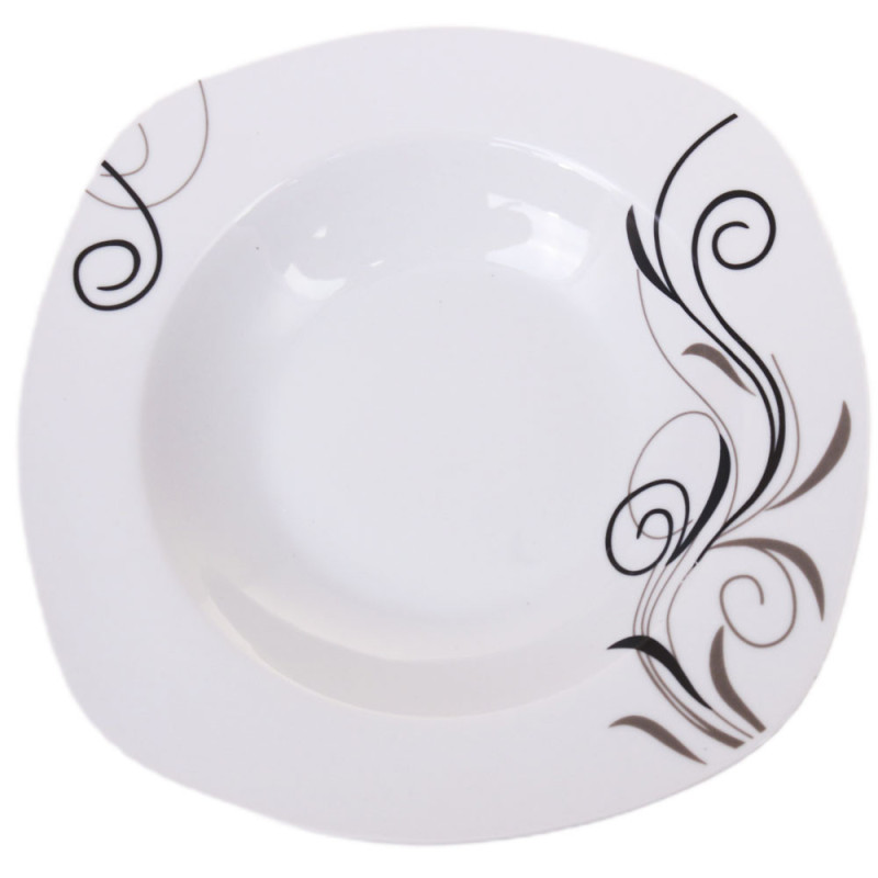 Serwis obiadowy porcelana 38 elementów komplet na 6 osób biały z serwisem kawowym + dodatki Violet VC 442