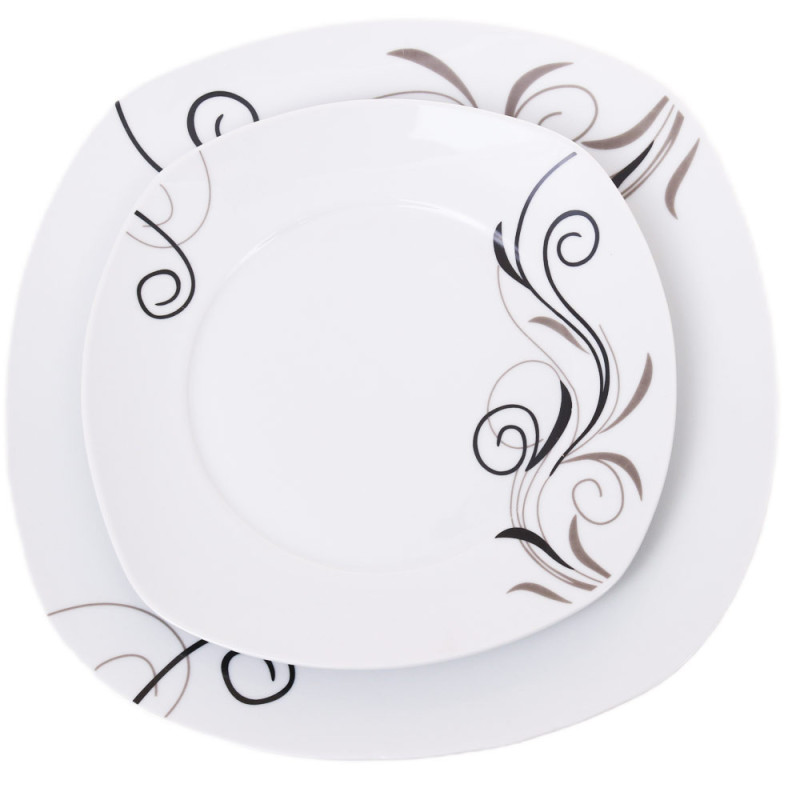 Serwis obiadowy porcelana 38 elementów komplet na 6 osób biały z serwisem kawowym + dodatki Violet VC 442