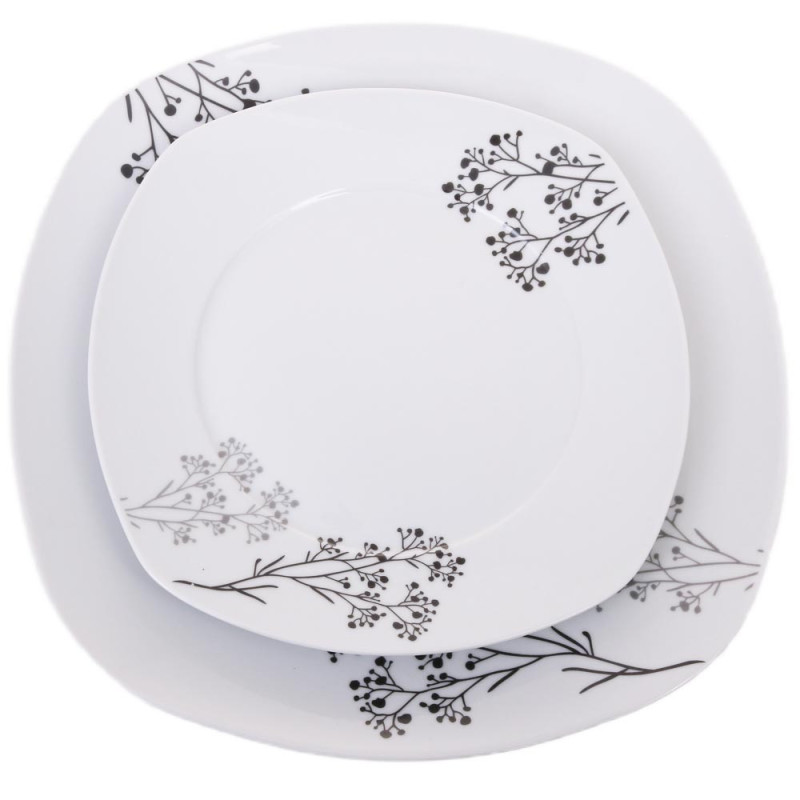 Serwis obiadowy porcelana 18 elementów komplet na 6 osób biały Violet VC 229