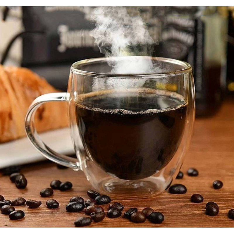 Szklanki termiczne 100 ml komplet 2 sztuk z podwójnymi ściankami małe filiżanki do espresso Kamille 9012