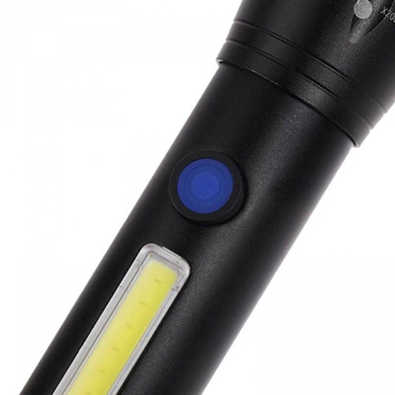 Latarka taktyczna LED ładowanie USB latarka w pudełku A 3611 COB ZOOM T6