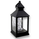 Lampion dekoracyjny z aniołkiem 10x10x26 cm latarenka mała czarna znicz Cortina