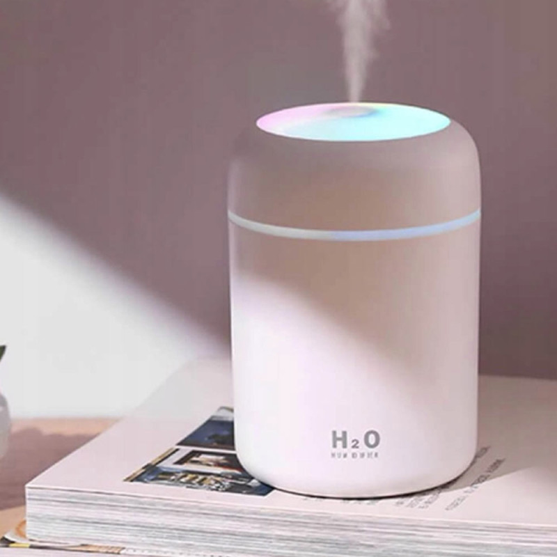 Nawilżacz powietrza ultradźwiękowy dyfuzor aromaterapia lampka nocna LED zasilanie USB