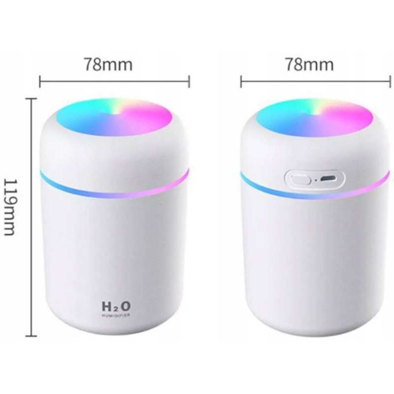 Nawilżacz powietrza ultradźwiękowy dyfuzor aromaterapia lampka nocna LED zasilanie USB