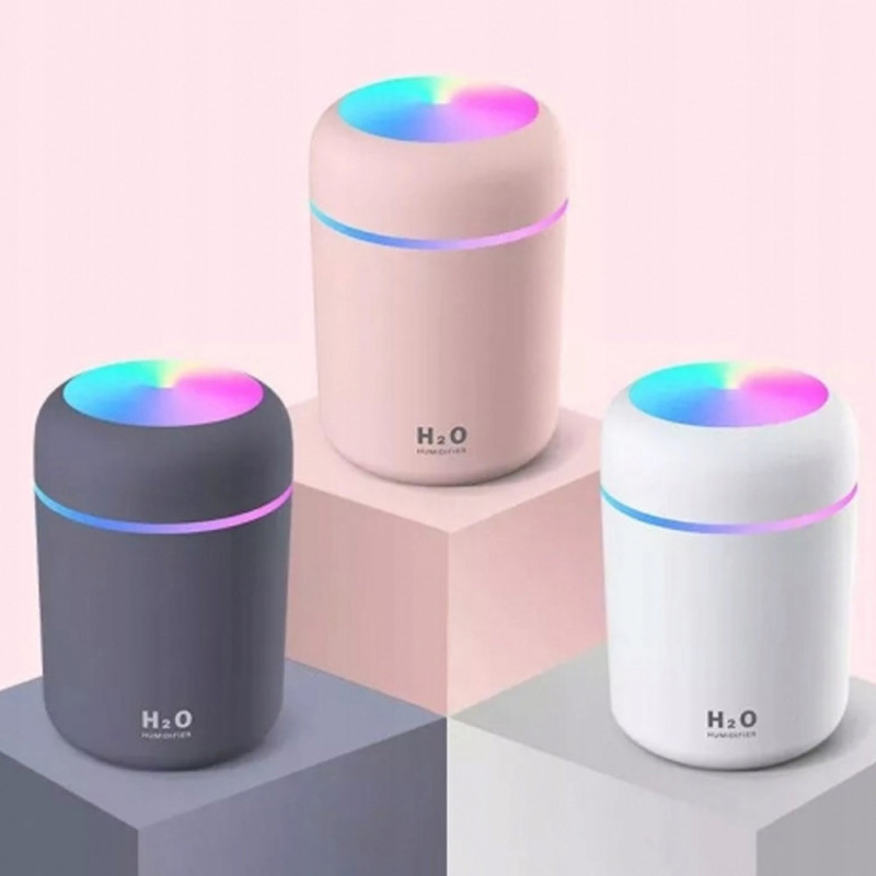 Nawilżacz powietrza ultradźwiękowy dyfuzor aromaterapia lampka nocna LED zasilanie USB
