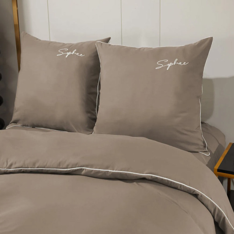 Pościel haftowana 200x220 mikrofibra Cotton World komplet 3 części 2600 beżowy