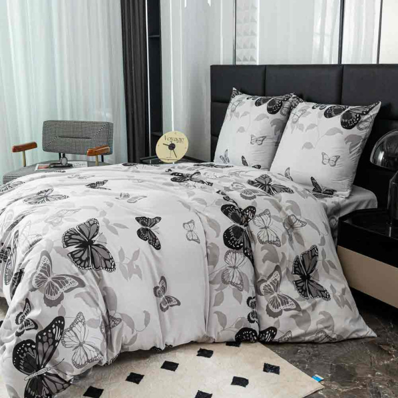 Pościel 160x200 mikrofibra Cotton World gruba komplet 3 części 2779 motyle
