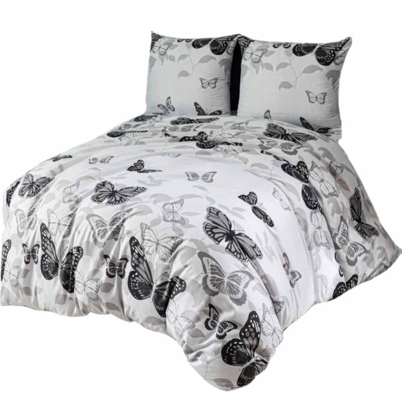 Pościel 160x200 mikrofibra Cotton World gruba komplet 3 części 2779 motyle