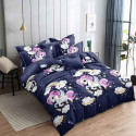 Pościel 160x200 dla dzieci bawełna satynowa 3D Cotton World gruba 3 części 2513 jednorożec granat
