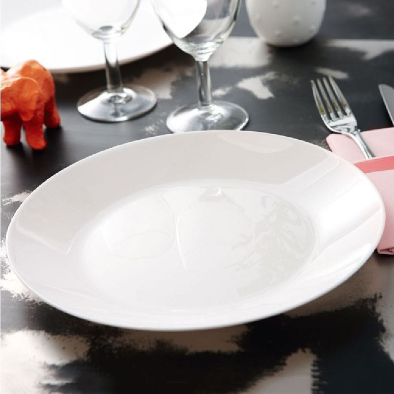 Serwis obiadowy MG Home Abria 18 elementów zestaw talerzy dla 6 osób biały