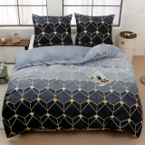 Pościel 140x200 bawełna satynowa dwustronna  GierekHoff gruba 2 części GH 3009 ciemna w heksy