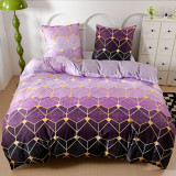 Pościel 140x200 bawełna satynowa dwustronna GierekHoff gruba 2 części GH 3014 fioletowa w heksy