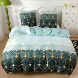 Pościel 140x200 bawełna satynowa dwustronna GierekHoff gruba 2 części GH 3015 zielona w heksy