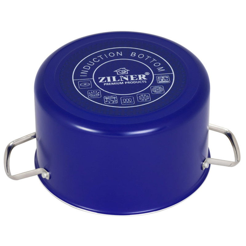 Zestaw garnków marmurkowych z przyborami 14 elementowy Blue Zilner ZL 8136