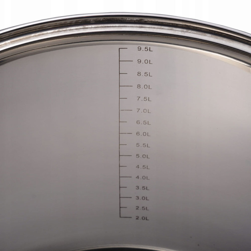Garnek stalowy 13 L z pokrywką 28 cm kociołek nierdzewny Kamille 5405 indukcja gaz