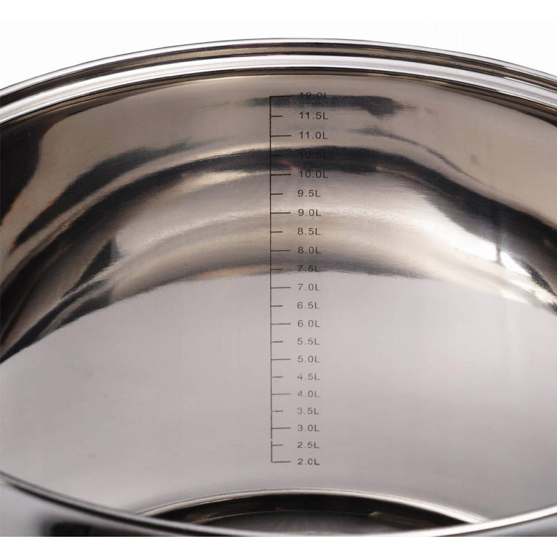 Garnek stalowy 15.5 L z pokrywką 30 cm kociołek nierdzewny Kamille 5406 indukcja gaz