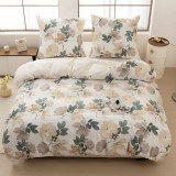 Pościel 140x200 bawełna satynowa dwustronna  GierekHoff gruba 2 części GH 3006 beżowa w kwiaty