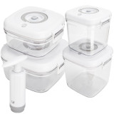 Pojemniki próżniowe na żywność MG Home Clever 650/1350/2500 ml w zestawie z pompką białe