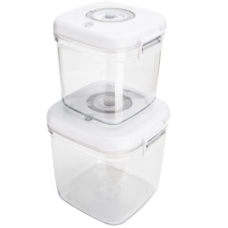 Pojemniki próżniowe na żywność MG Home Clever 650/1350/2500 ml w zestawie z pompką białe