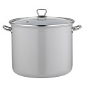 Garnek emaliowany szary 14 L prosty duży kociołek z pokrywką 28 cm Florina 0G 9657 indukcja gaz