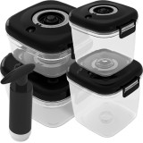 Pojemniki próżniowe na żywność MG Home Clever 650/1350/2500 ml w zestawie z pompką czarne