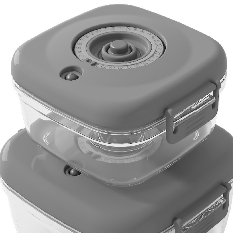 Pojemniki próżniowe na żywność MG Home Clever 650/1350/2500 ml w zestawie z pompką szare