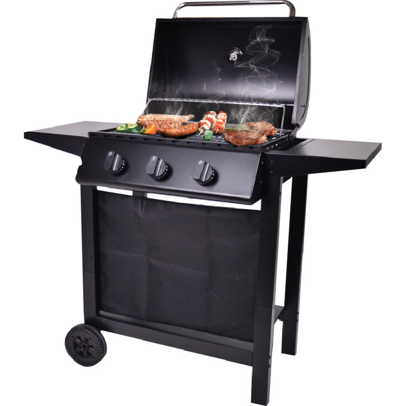 Grill gazowy ogrodowy 3-palnikowy 7.05 kW mocny MG Home stalowy ruszt