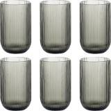 Szklanki wysokie ryflowane Florina Vacanza Grey 430 ml szklane zestaw 6 sztuk