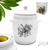 Beczka kamionkowa 3 litry hermetyczna do kiszenia ogórków kapusty biała Bella Fiore 41631