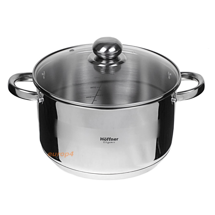 Garnki ze stali nierdzewnej Hoffner HF 4487 6 zestaw garnków na gaz indukcje Garnki ze stali nierdzewnej Hoffner HF 4487 6 zestaw garnków na gaz indukcje