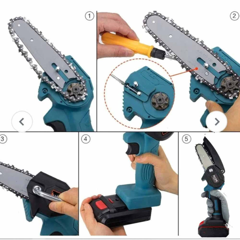 Mini piła akumulatorowa 48V pilarka elektryczna bezprzewodowa  6"/6" walizka Krischner KR 2938