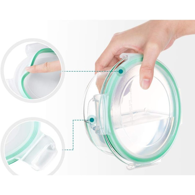 Pojemniki szklane okrągłe lunchbox GierekHoff Corio GH 1101 zestaw 3 sztuki żaroodporne hermetyczne  1200/950/400 ml