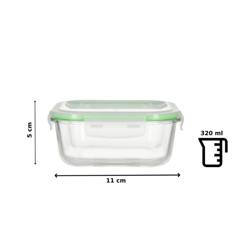Pojemniki szklane kwadratowe lunchbox GierekHoff Corio GH 1102 zestaw 3 sztuki żaroodporne hermetyczne  1200/800/320 ml