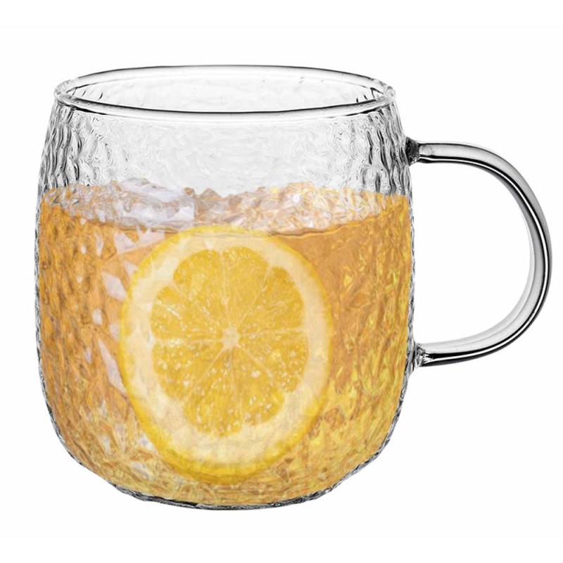 Szklanki z uchem Savia 380 ml do kawy latte komplet kuków szklanych 2 sztuki Florina  3K 1017